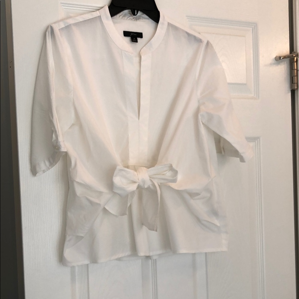 White Women's Top with Bow Detail